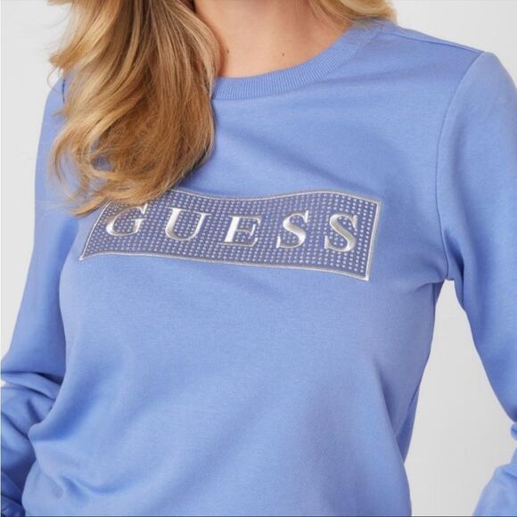 Guess | Blue logo pullover sweater | Medium - Picture 1 of 8